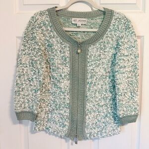 Vintage St. John tweed zip up cardigan